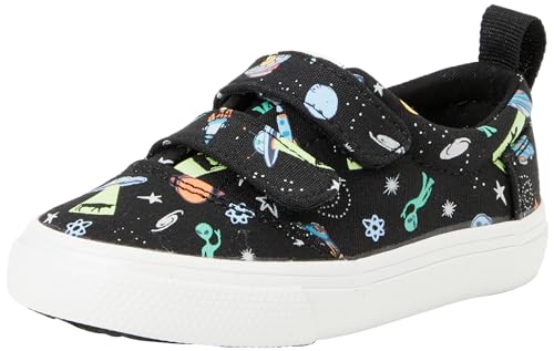 TOMS Fenix Double Strap Sneaker, Black Glow In The Dark Aliens In Space, 22 EU von TOMS