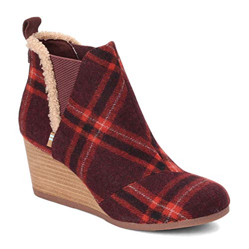 TOMS Damen Kelsey Wedge Round Toe Booties Stiefel, Rot/Ausflug, einfarbig (Getaway Solids), 38.5 EU von TOMS