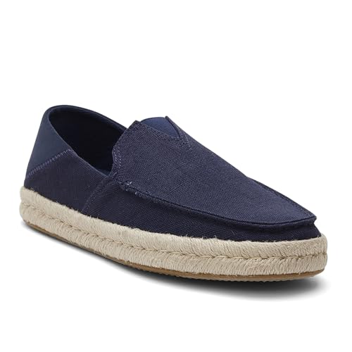 TOMS Herren Alonso Loafer Rope Flacher Slipper, Navy Heritage Canvas Suede, 39 EU von TOMS