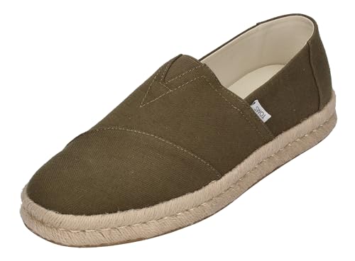 TOMS Herren Alp Rope 2.0 Flacher Slipper, Olive Recycelte Baumwolle Slubby Woven, 45 EU von TOMS