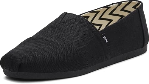 TOMS Herren Alpargata aus recycelter Baumwolle Flache Slipper, SCHWARZ, 43.5 EU von TOMS