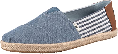 TOMS Herren Alpargata Rope Slipper, Navy Chambray/Stripes, 44.5 EU von TOMS