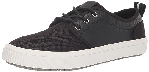 TOMS Herren Carlo Terrain Sneaker, Schwarzes Leinen und Leder, 40.5 EU von TOMS