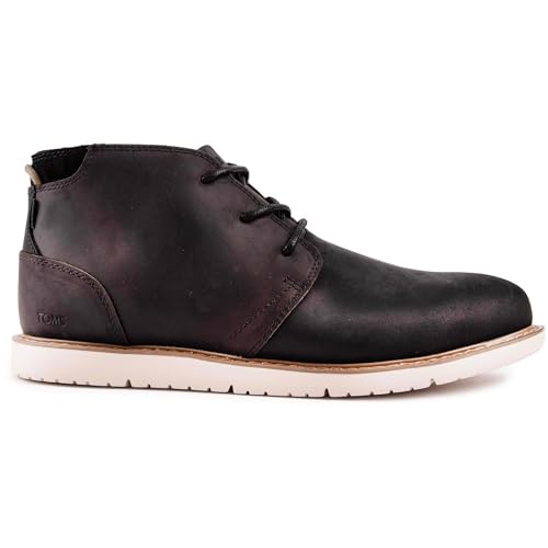 TOMS Herren Men Navi Boot Bootsschuh, Black Water Resistant Leather, 46 EU von TOMS
