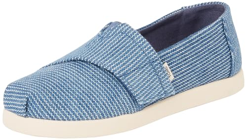 TOMS Jungen Alpargata Classic Sneaker mit Klettverschluss, Dark Sky Subtle Stripes von TOMS