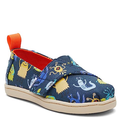 TOMS Jungen Classic Alpargata Flacher Slipper, Indigo Glow in Dark Monsters, 28.5 EU von TOMS