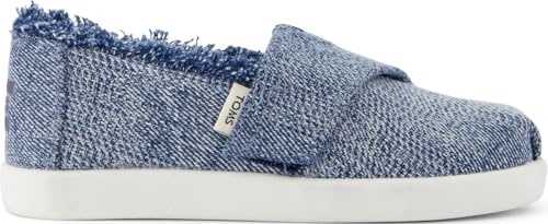 TOMS Mädchen Alpargata Classic Espadrille zum Reinschlüpfen, Dark Sky Textured Denim with Fray von TOMS