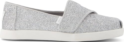 TOMS Mädchen Alpargata Classic Espadrille zum Reinschlüpfen, Silver Iridescent Glimmer von TOMS