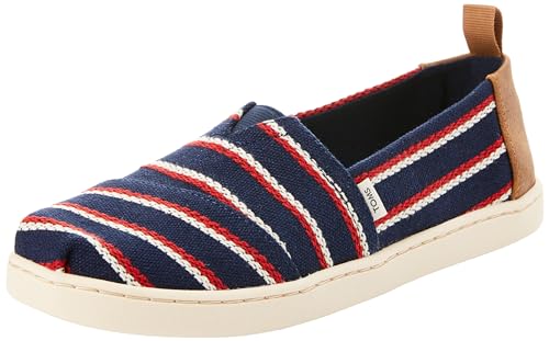 TOMS Mädchen Classic Alpargata Flacher Slipper, Marineblaue Gewebte Streifen, 36.5 EU von TOMS