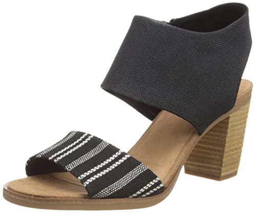 Toms Damen Majorca Cutout Sandale Mit Absatz, Schwarz, 43.5 EU von TOMS