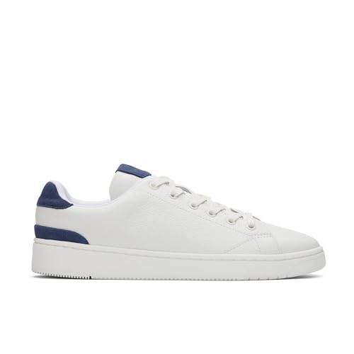 TOMS Men's TRVL LITE 2.0 Low Sneaker, Bright White/Cadet Blue Leather, 8 UK von TOMS