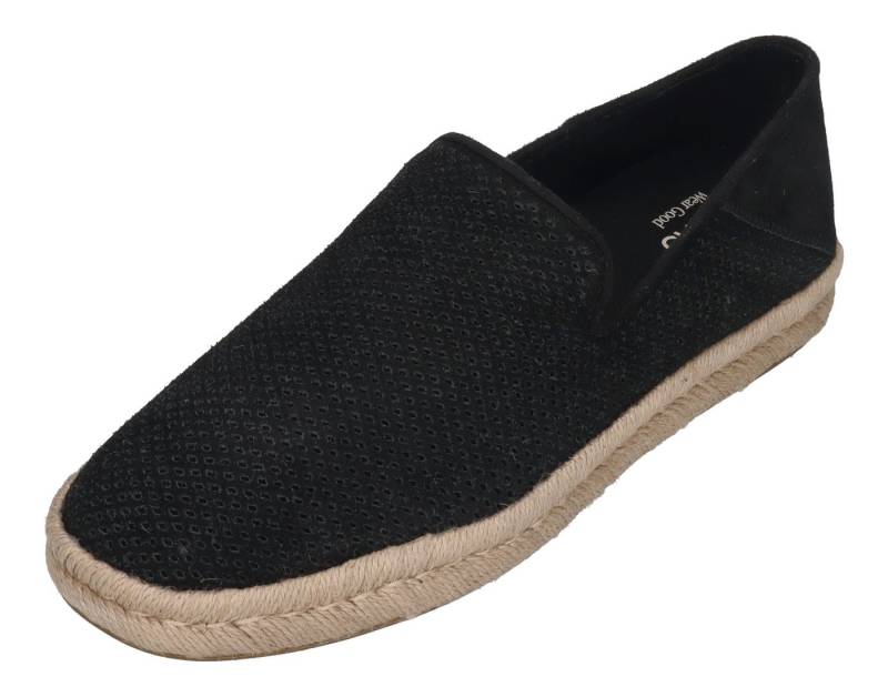 TOMS SANTIAGO Espadrille Black Diamond Perforated Suede von TOMS