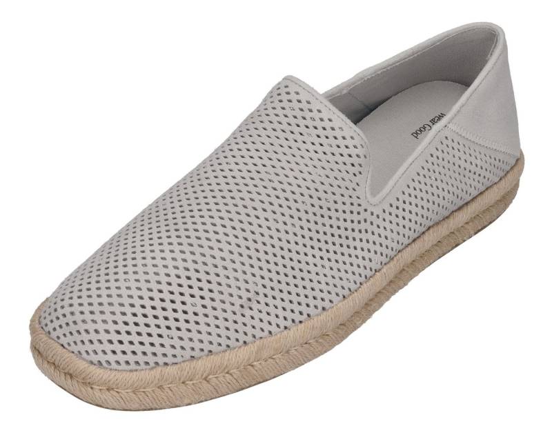 TOMS SANTIAGO Espadrille Light Gray Diamond Perforated Suede von TOMS