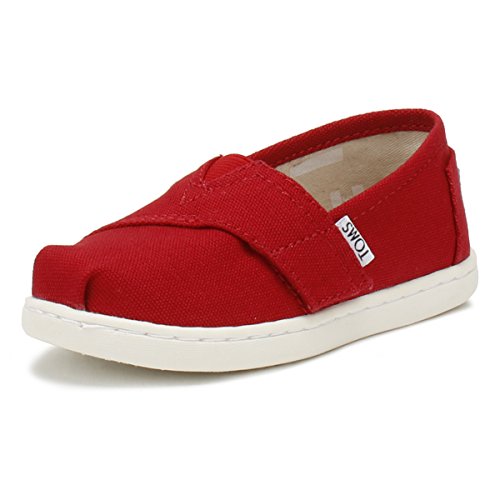 TOMS Unisex Kinder Alpargata Flache Slipper, ROT, 17.5 EU von TOMS