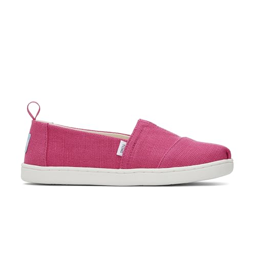 TOMS Tiny Girl's Classic Alpargata Espadrille Loafer Flat, Fuchsia Heritage Canvas, 10 UK von TOMS