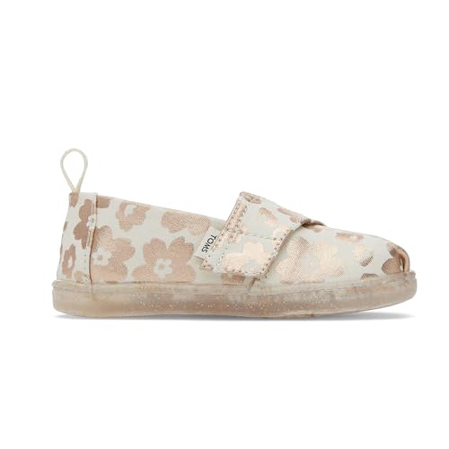 TOMS Tiny Girl's Classic Alpargata Espadrille Loafer Flat, Natural Foil Ojai Floral Print, 4 UK von TOMS