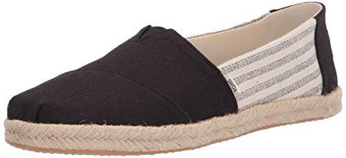 TOMS Damen Alpargata Rope Flache Slipper, Schwarze Streifen, 37 EU von TOMS