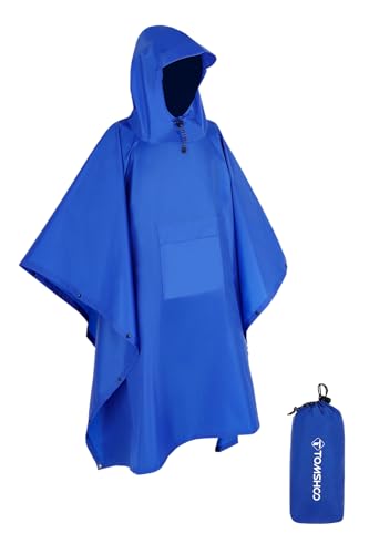 TOMSHOO Unisex Veste de Pluie Poncho, blau, One Size von TOMSHOO