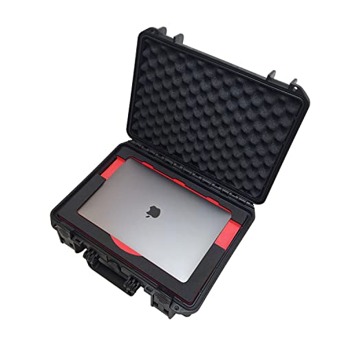 TOMcase Wasserdichter Laptop Notebook Koffer mit funktionellem Inlay für Apple MacBook Pro 14" (M1+M2+M3) und viel Zubehör | bruchfester Outdoor Case IP67 (MacBook 14) von TomCase