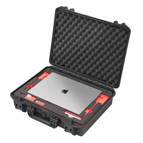 TomCase robuster Laptop Notebook Koffer/Tasche für Apple MacBook Air 15" (M1+M2+M3+M4) + Zubehör, wasserdichter Outdoor Hardcase (IP67) mit Präzisionsinlay (MacBook 15") von TomCase