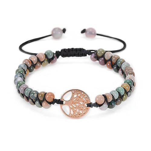 TONAUP Chakra Armband lebensbaum Naturstein Perlen, Yoga Armband Glücksarmband Chakra (Umfang19-30 cm) von TONAUP