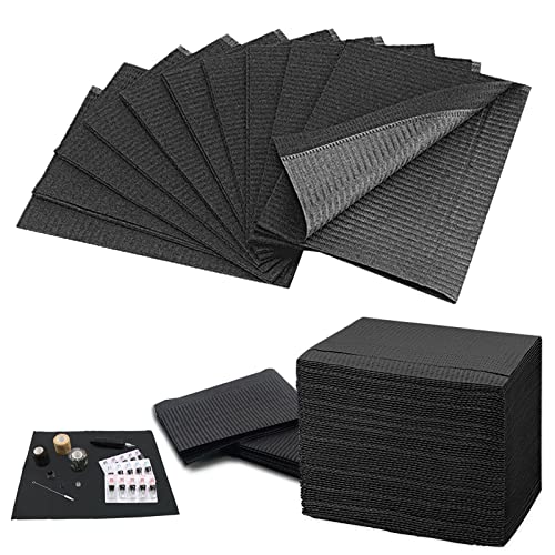 Schwarze Dental lätzchen - TONBAO 125 Stück Einweg Wasserdichte Tattoo Lätzchen 45.5 * 33cm Premium Tattoo Tischdecke Clean Pad Tattoo Supplies von TONBAO