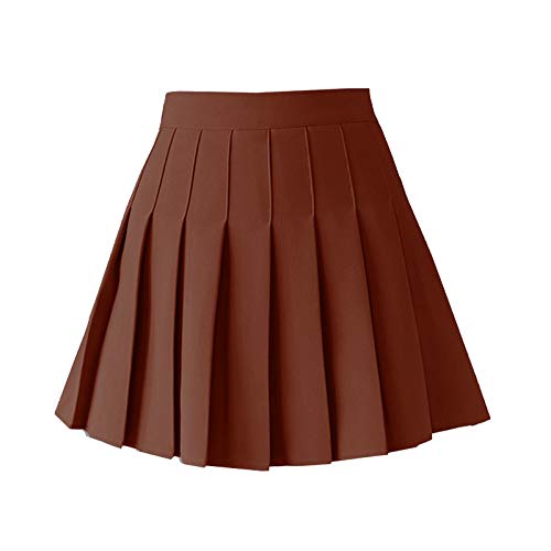 TONCHENGSD Damen High Waist Plissee Minirock Skater Tennisrock - Braun - X-Klein TONCHENGSD Damen High Waist Plissee Minirock Skater Tennisrock - Braun - X-Klein von TONCHENGSD