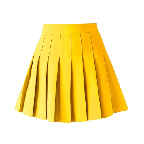 TONCHENGSD Damen High Waist Plissee Minirock Skater Tennisrock - Gelb - Groß TONCHENGSD Damen High Waist Plissee Minirock Skater Tennisrock - Gelb - Groß von TONCHENGSD