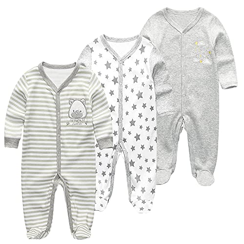 Chamie Chamie Baby wächst für Jungen Mädchen 9–12 Monate Baumwolle 3er-Pack von Chamie