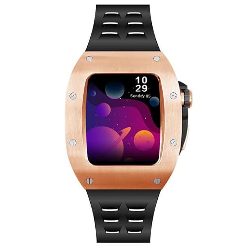 TONECY Luxus-Modifikationsset, Armband für Apple Watch 8, 7, 44 mm, 45 mm, Silikon-Set für iWatch Serie 8, 7, 6, 5, 4, 44, 45, Herren-Uhrengehäuse von TONECY