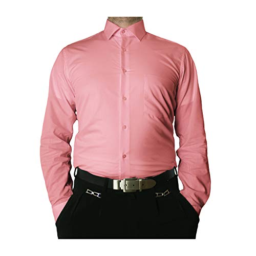 TONELLI Designer Herren Hemd Pink Bügelfrei klassischer Kragen Herrenhemd Kentkragen Langarm Größe S 38 von TONELLI