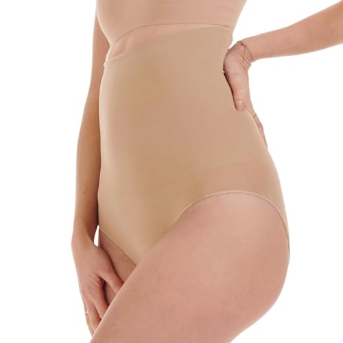 TONEST Shapewear Damen - Bauchweg Shaping-Slip - High Waist Miederslip - Shape-Unterwäsche - Figurformende Unterhose - 1100-MS-CC (L, Beige) von TONEST