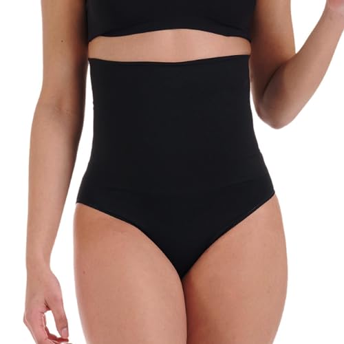 TONEST Shapewear Damen - Bauchweg Shaping-Slip - High Waist Miederslip - Shape-Unterwäsche - Figurformende Unterhose - 1100-MS-CC (L, Schwarz) von TONEST