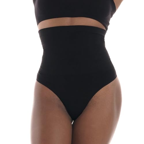 TONEST Shapewear Damen - Bauchweg Shaping-String - High Waist - Figurformend - Shape-Unterwäsche - Miederstring - hohe Taille - 1000-MS-CC (L, Schwarz) von TONEST