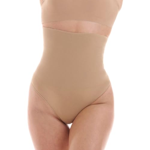 TONEST Shapewear Damen - Bauchweg Shaping-String - High Waist - Figurformend - Shape-Unterwäsche - Miederstring - hohe Taille - 1000-MS-CC (M, Beige) von TONEST