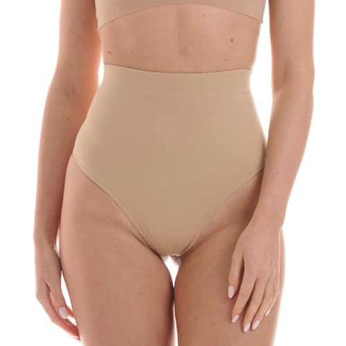 TONEST Shapewear Damen - Bauchweg Shaping-String - Mid-Waist - Shape-Miederstring - stark-formend - Kompressionswäsche-Unterhose - 1000-SS (36, Beige) von TONEST