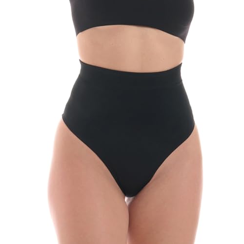 TONEST Shapewear Damen - Bauchweg Shaping-String - Mid-Waist - Shape-Miederstring - stark-formend - Kompressionswäsche-Unterhose - 1000-SS (36, Schwarz) von TONEST