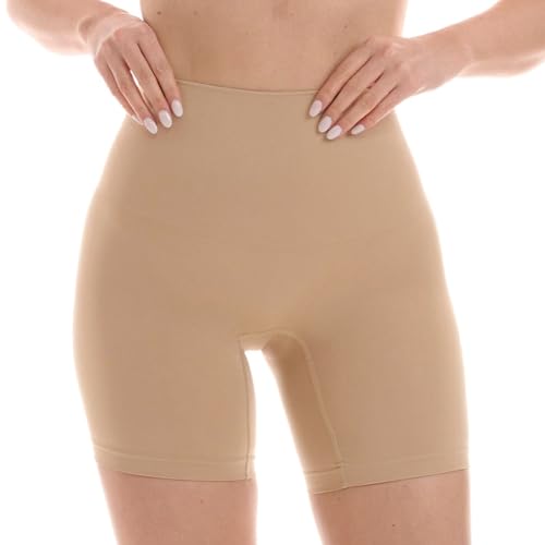 TONEST Shapewear Damen - Bauchweg Unterhose - Mid Waist - Shaping-Unterwäsche mit Bein - Figurformende Miederhose-Boxer - 1250-MS-CC (L, Beige) von TONEST