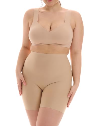 TONEST Shapewear große Größen - Curvy Shaping-Miederhose - Shape-Radlerhose Plus Size - Bauchweg-Unterwäsche mit Bein - 1300-MS-FC-Curvy (42, Beige) von TONEST