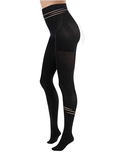 TONEST Shaping Strumpfhosen Damen - 80DEN - blickdicht-figurformend - Bauchweg-Effekt - Butt Lift - Shape Strumpfhose - 1er & 2er-Set - 1000-TS (S-M, Schwarz) von TONEST