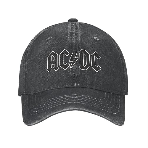 Baseballkappe Hiphop Sonnenhut AC DC Heavy Metal Musik Unisex-Stil Baseballkappe Rock Distressed Washed Caps Hut Lässige Outdoor-Workouts Sonnenkappe Snapback Geburtstagsgeschenke von TONFON