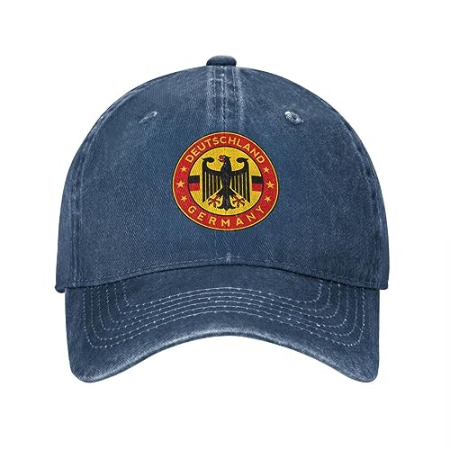 Baseballkappe Hiphop Sonnenhut Deutsche Flagge Deutschland Baseballkappen Retro Distressed Denim Adler Wappen Sonnenkappe Unisex Outdoor-Aktivitäten Kappen Hut Snapback Geburtstagsgeschenke von TONFON