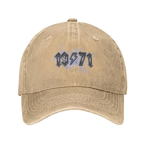 Baseballmütze Hiphop Sonnenhut Mode Unisex Baumwolle 1971 Blitz Geburtstag Baseballmütze Erwachsene Verstellbare Dad Mütze für Männer Frauen Hip Hop Snapback Verstellbare Geburtstagsgeschenke von TONFON