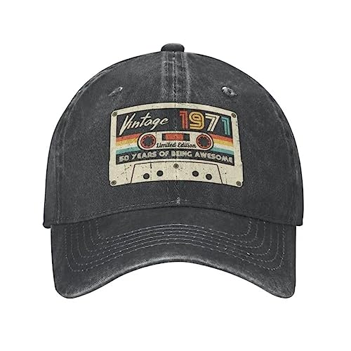 TONFON Baseball Kappe Hiphop Sonnenhut Benutzerdefinierte Baumwolle Vintage 1971 Baseballkappe für Männer Frauen Verstellbares Geburtstagsgeschenk Papa Hut Snapback Verstellbare Geburtstagsgeschenke von TONFON