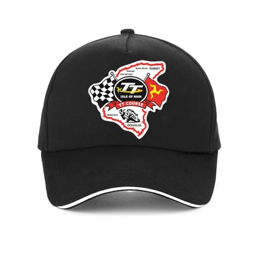 TONFON Baseballkappe Isle of Man T-T Races Männer Baseballkappe Verstellbare Rückenverschluss-Mütze für Motorradmode Sommer von TONFON