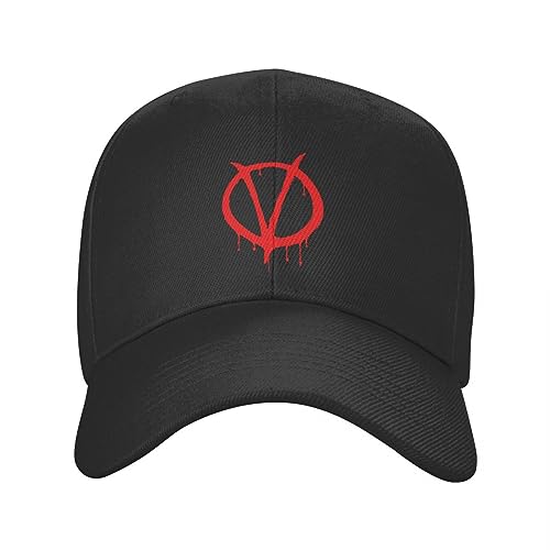 TONFON Baseballkappe Vendetta Logo Baseballkappe für Männer und Frauen V Logo Verstellbare Baseball Mütze für Erwachsene Sport Snapback Sci-Fi Film Anonym von TONFON