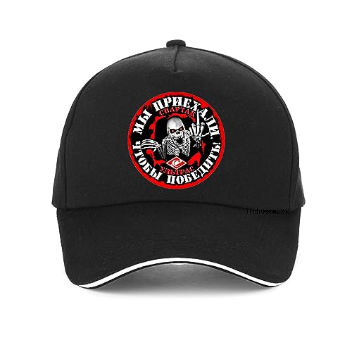 TONFON Unisex Baseballkappe Spartak Baseballkappe mit Moskau Logo für Männer Punk Totenkopf Druck verstellbar Sommer von TONFON