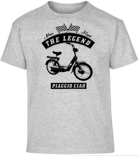 ATONG Herren T-Shirt Piaggio Ciao Motorrad Bike Vintage Cars Grau Grau, grau, S von TONGFENG