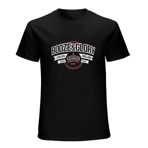 Men's Casual Cotton Short Sleeve T-Shirt Booze & Glory Printing O-Neck Tees Hip Hop T-Shirts for Men Clothes Black Black L Men's Casual Cotton Short Sleeve T-Shirt Booze & Glory Printing O-Neck Tees Hip Hop T-Shirts for Men Clothes Black Black L von TONGHUO