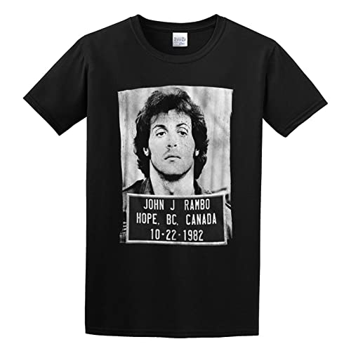 Men's T-Shirt Feel Soft Rambo Police Mugshot Bc Canada Sylvester Stallone Movie Soldier Pure Cotton is More Hygroscopic Black XXL Men's T-Shirt Feel Soft Rambo Police Mugshot Bc Canada Sylvester Stallone Movie Soldier Pure Cotton is More Hygroscopic Black XXL von TONGHUO